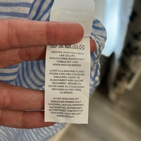 J Crew Striped Nautical Floral Embroidered 3/4
Sleeve Tunic Blouse Top Dress - Picture 7 of 11